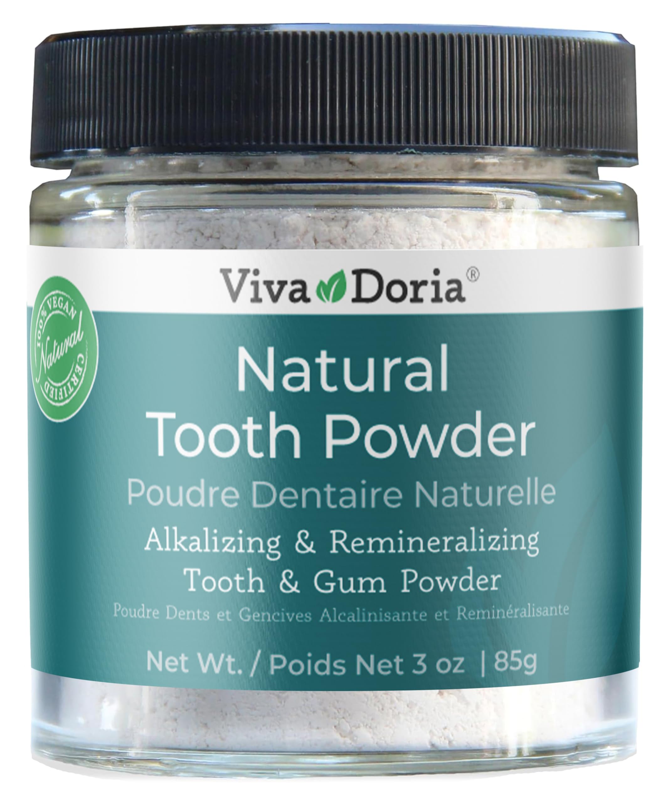 Viva Doria Natural Fluoride Free Tooth Powder, Refreshes Mouth